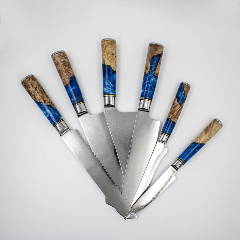 Shinrai Japan - Set de couteaux 3 pièces Epoxy Sapphire + pierre à aig –  KookGigant