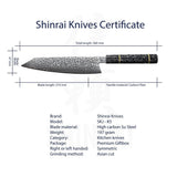 Kiritsuke Octagons Damascus Knife 23 cm - Style 3