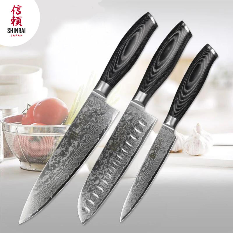 Damascus Pakka Wood Series - 3-piece