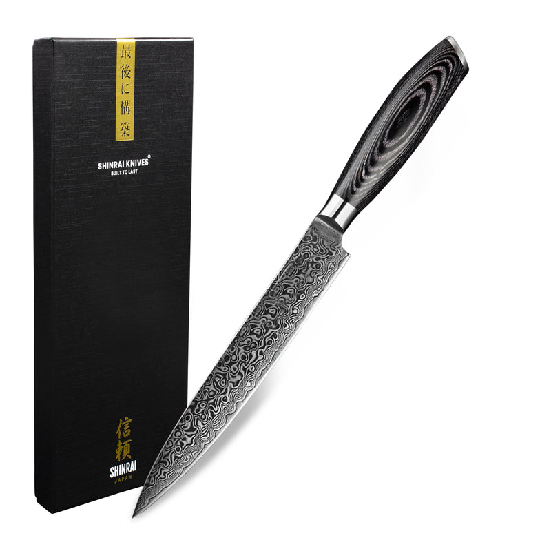 Damascus Pakka Wood - Slicing Knife 20