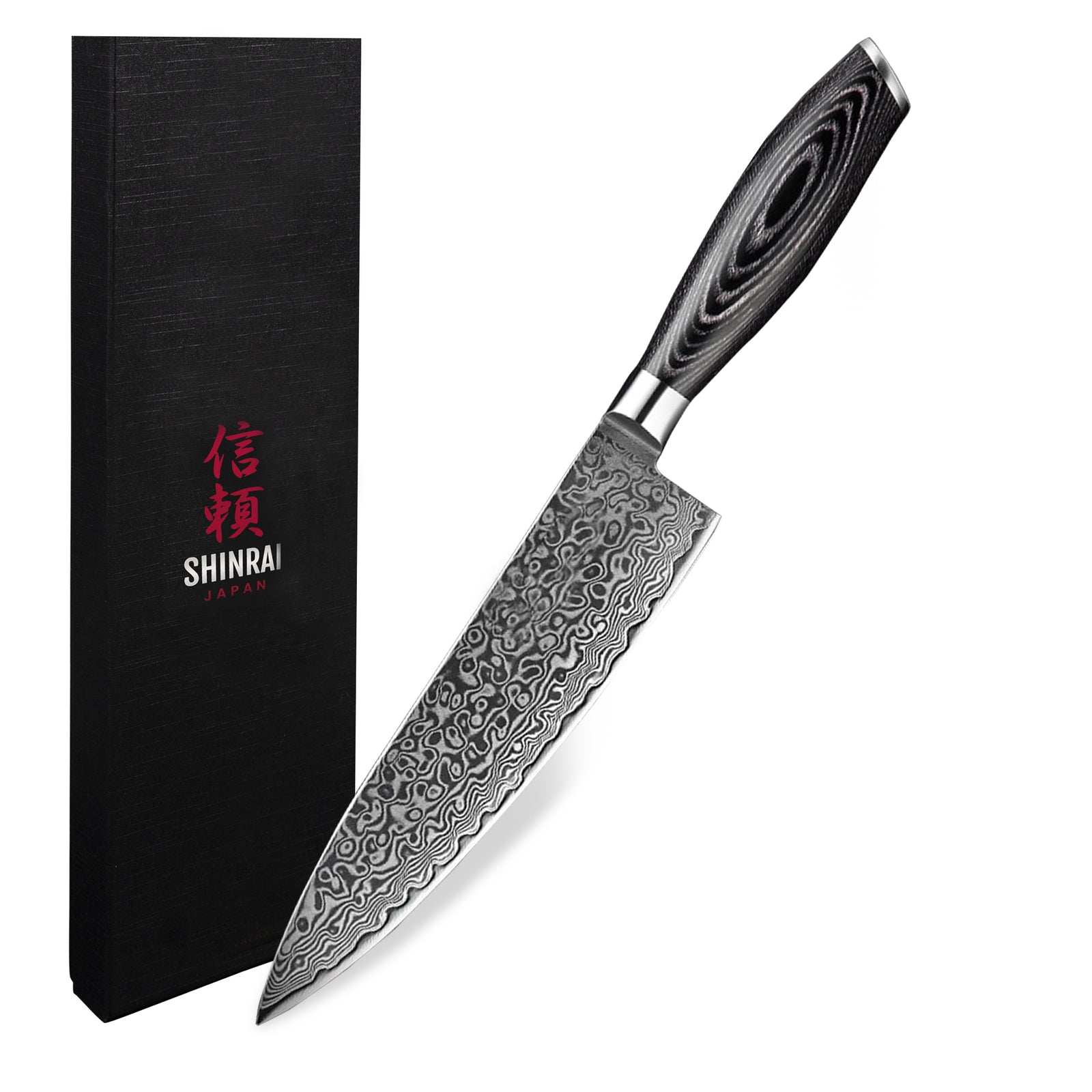 Damascus Pakka Wood Series - Chef's Knife – ShinraiKnives Damascus Pakka Wood Series - Chef's Knife – ShinraiKnives