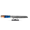 EPOXY SAPPHIRE - DAMASCUS BREAD KNIFE 20 CM