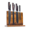KNIFE SET DAMASCUS PRINT 7-PIECE + ACACIA HOLDER DOUBLE SIDED