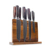 KNIFE SET DAMASCUS PRINT 9-PIECE + ACACIA HOLDER DOUBLE SIDED
